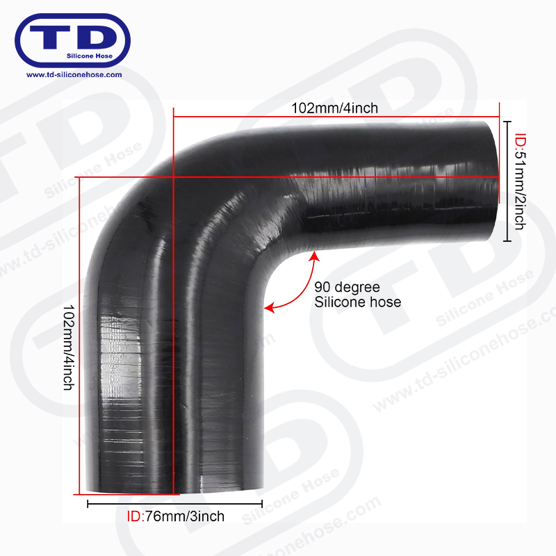 Silicone 90 ° reducer hose