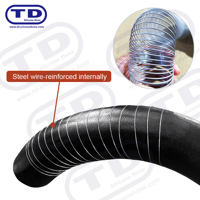 Wire reinforced silicone hose