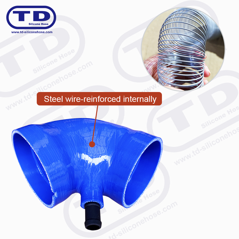 Wire reinforced silicone hose