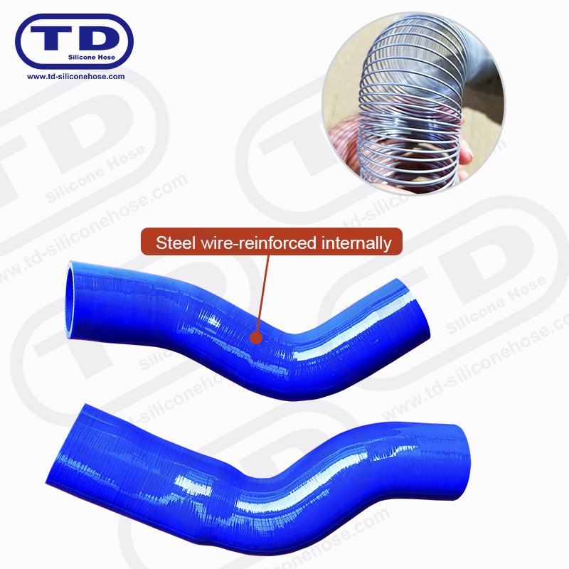 Wire reinforced silicone hose