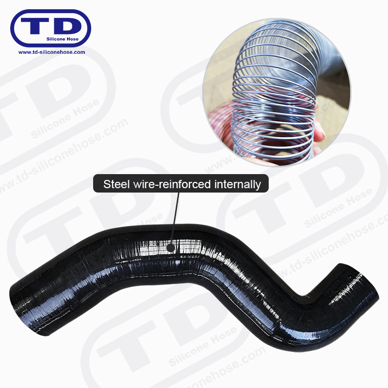 Wire reinforced silicone hose