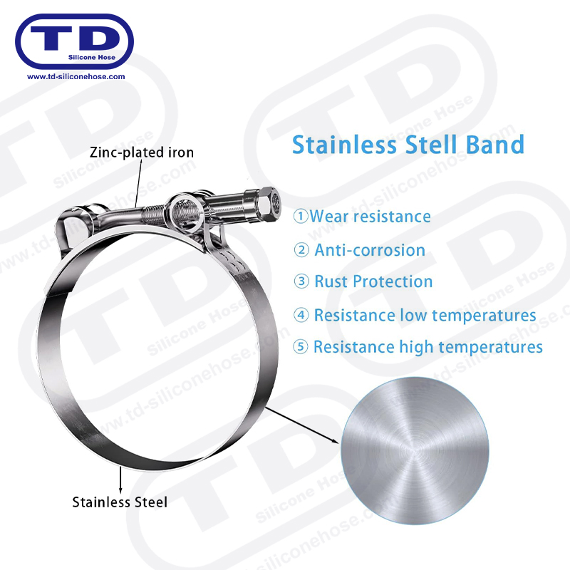 Malakas na tungkulin T-Bolt silicone hose clamp