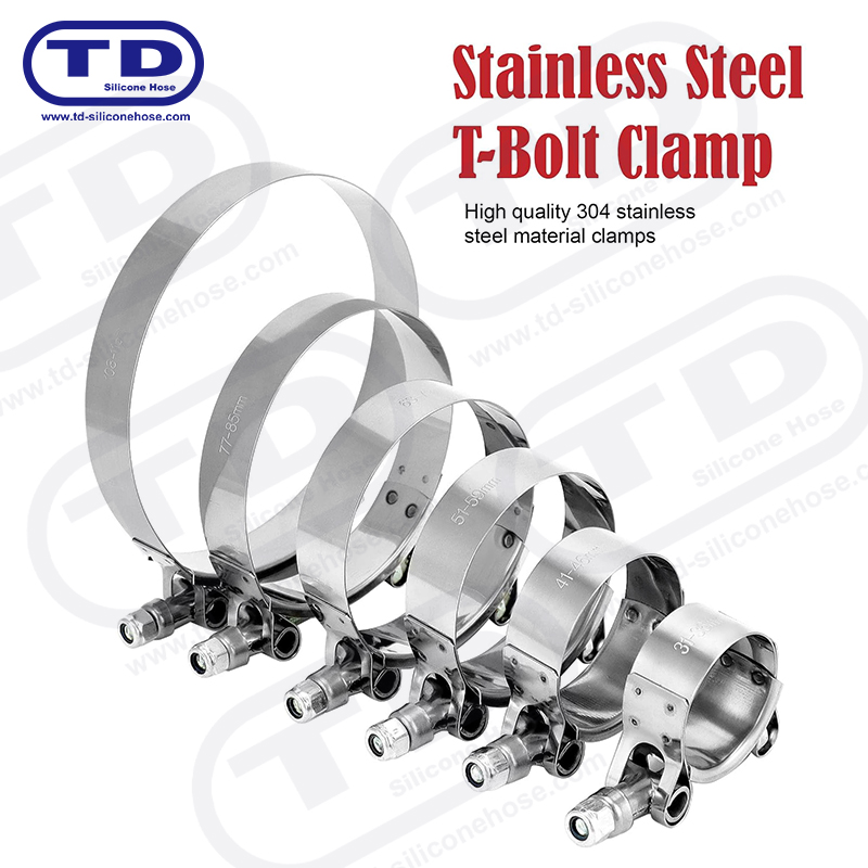 Malakas na tungkulin T-Bolt silicone hose clamp