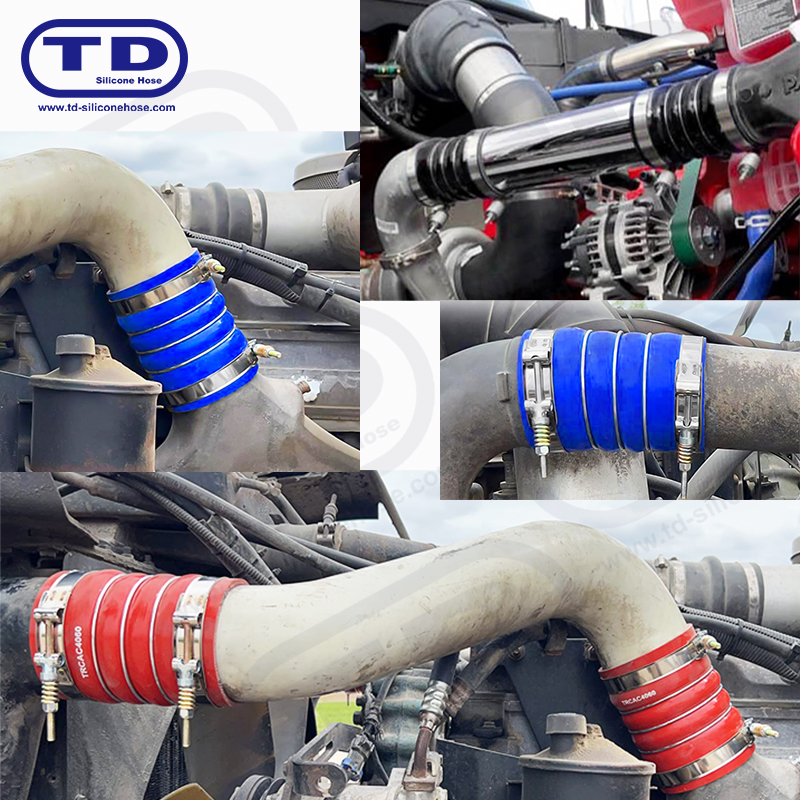Spring reinforced T-Bolt silicone hose clamp