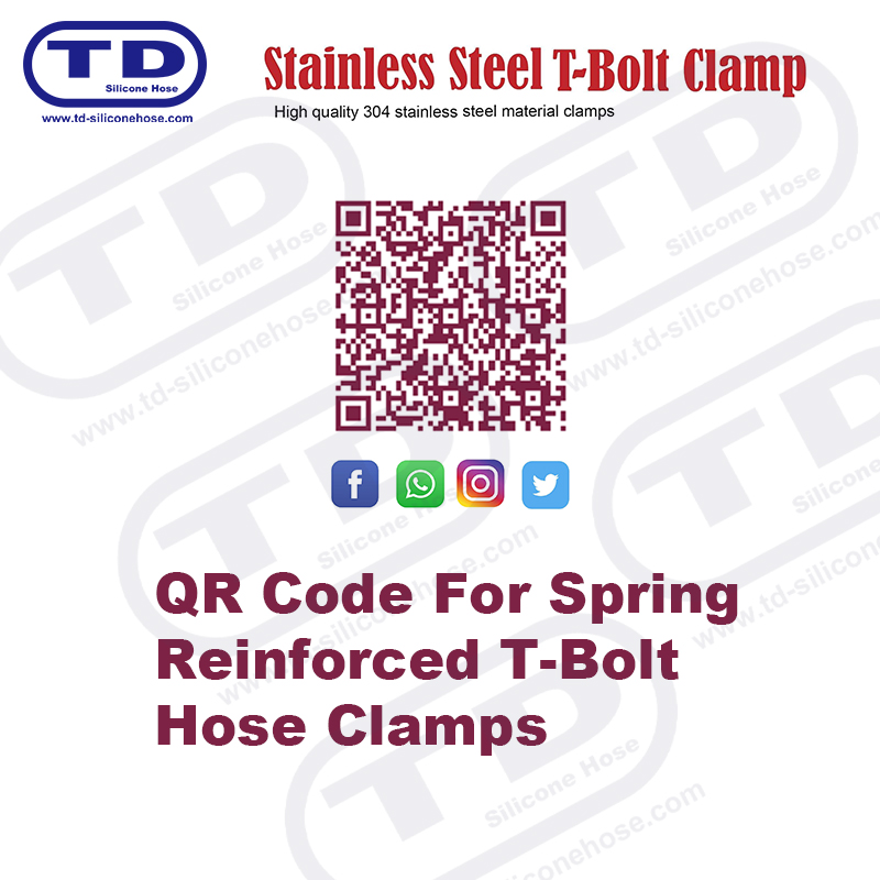 Spring reinforced T-Bolt silicone hose clamp