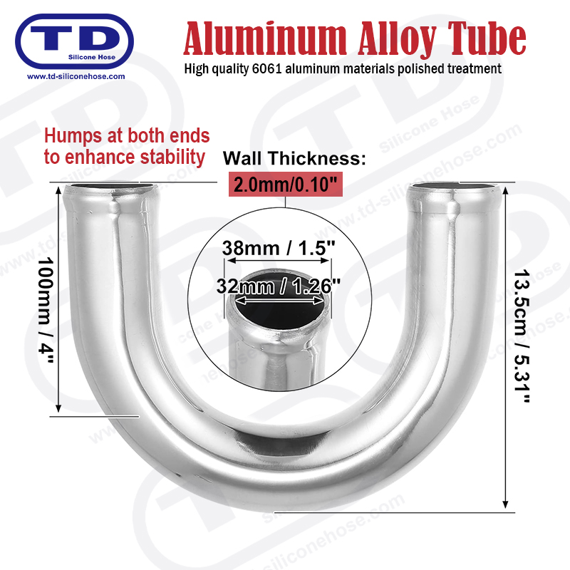 Aluminyo pipe 180 ° siko od: 1.0 