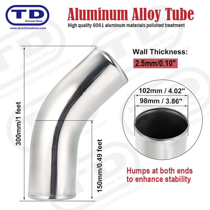 Aluminyo pipe 90 ° siko od: 1.0 