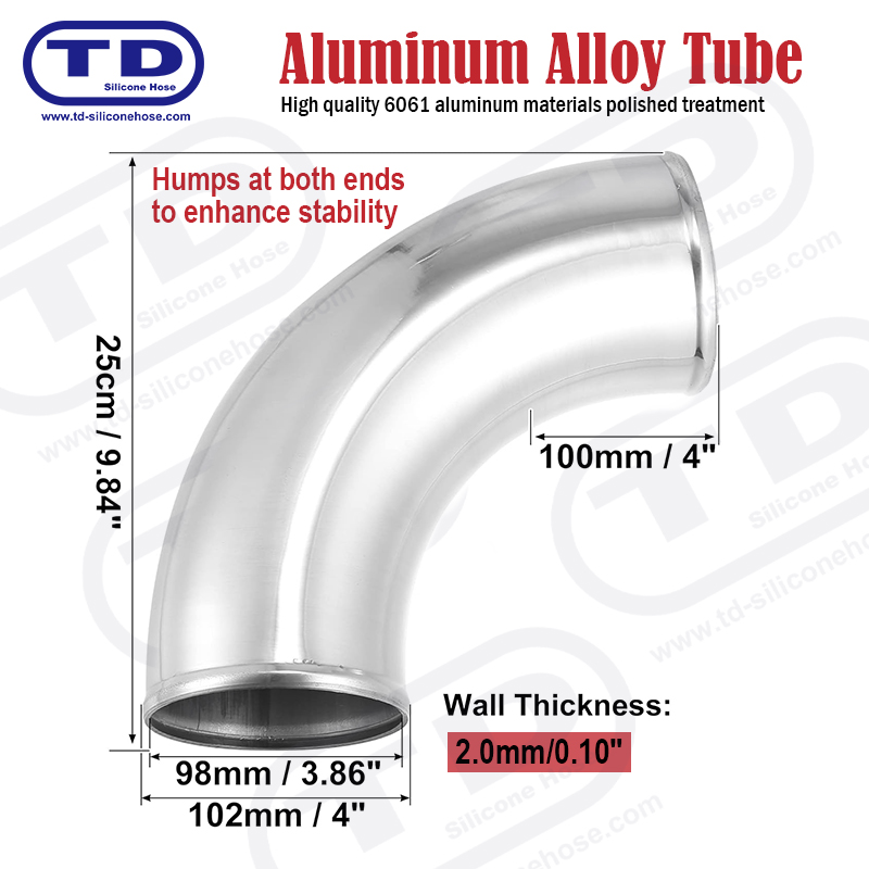 Aluminyo pipe 90 ° siko od: 1.0 